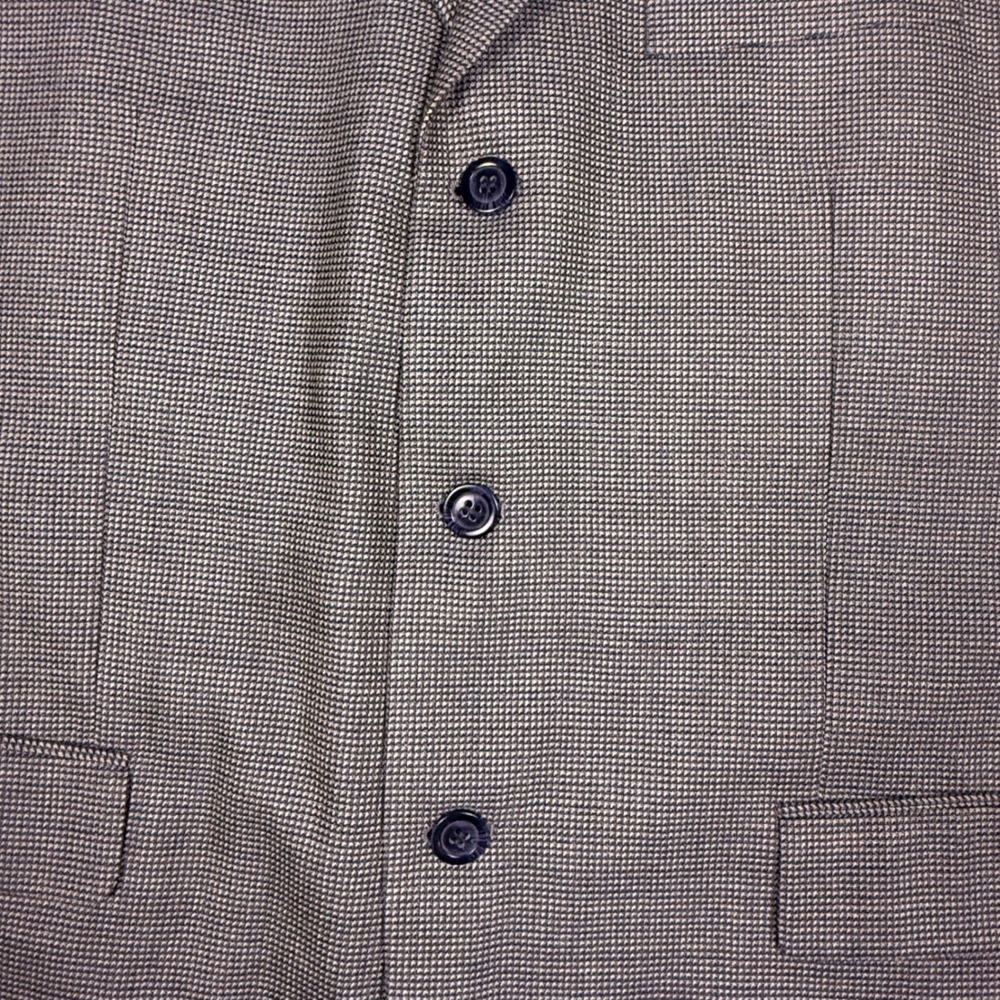 Andrew Fezza Blazer‎ Mens 43R Gray Houndstooth Wool/Silk/Poly/Rayon - Picture 6 of 15